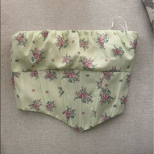 princess poly womens bustier yellow and pink floral top